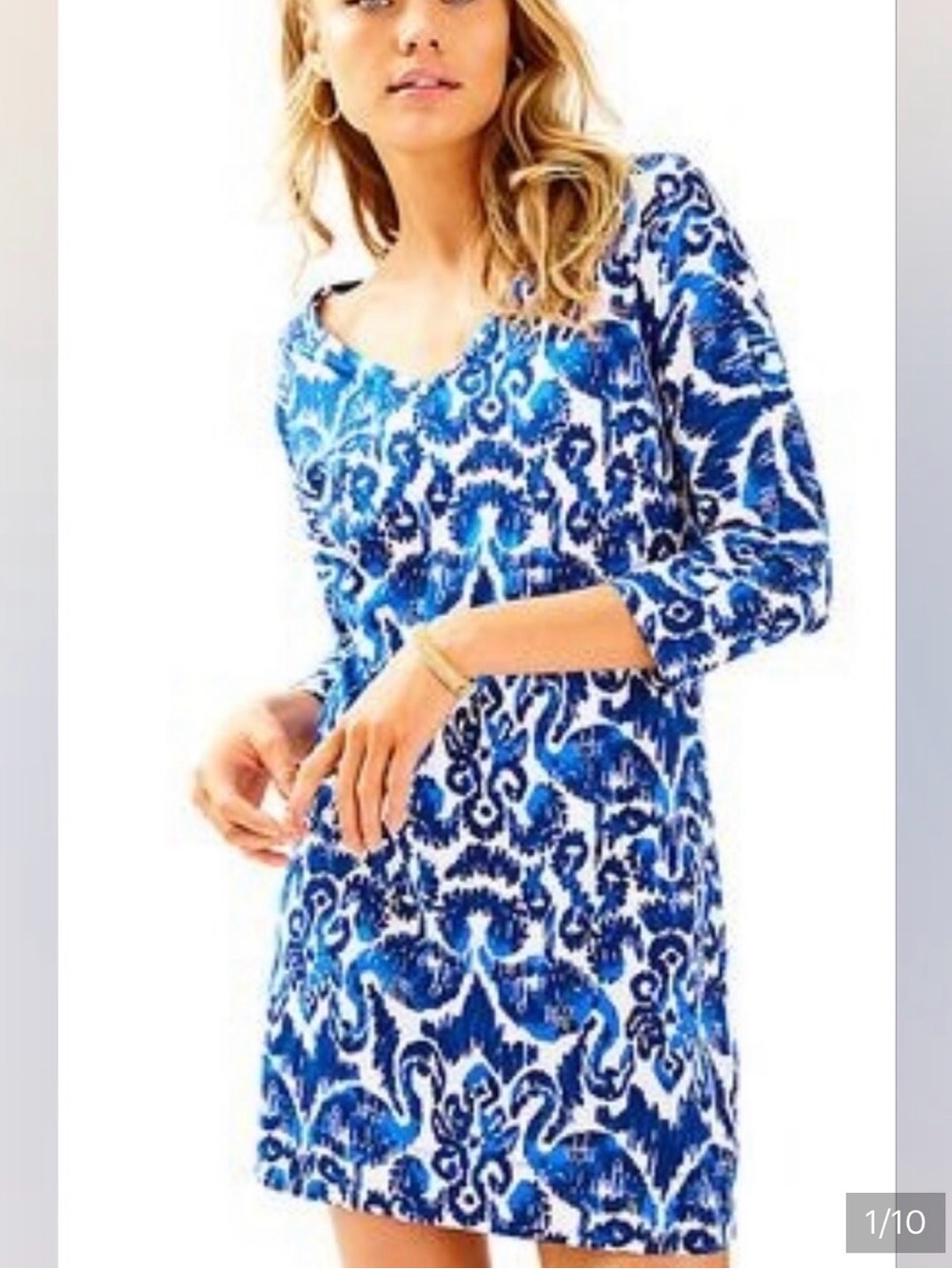 Lilly Pulitzer Cori dress in the
"Beach Bathers" flamingo sleeve size m medium
